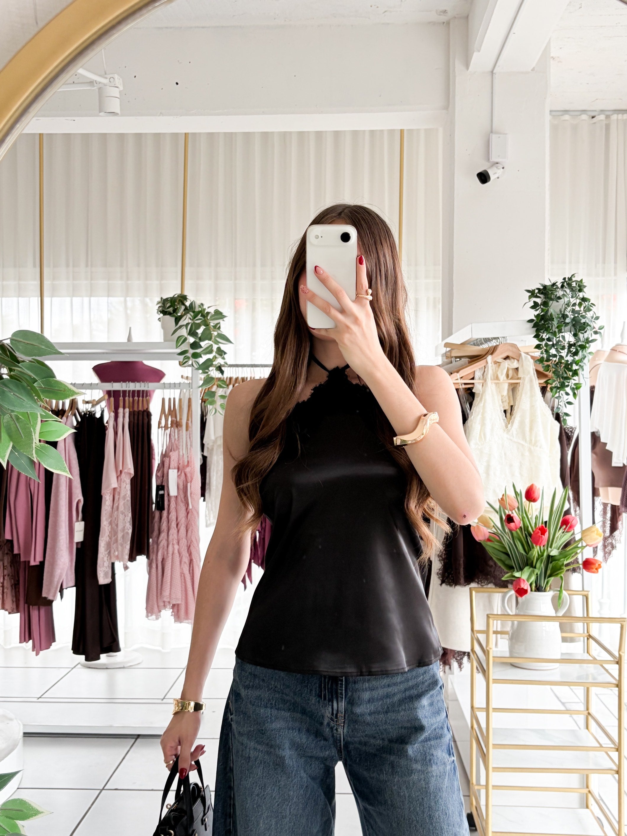 Blusa satén amarre