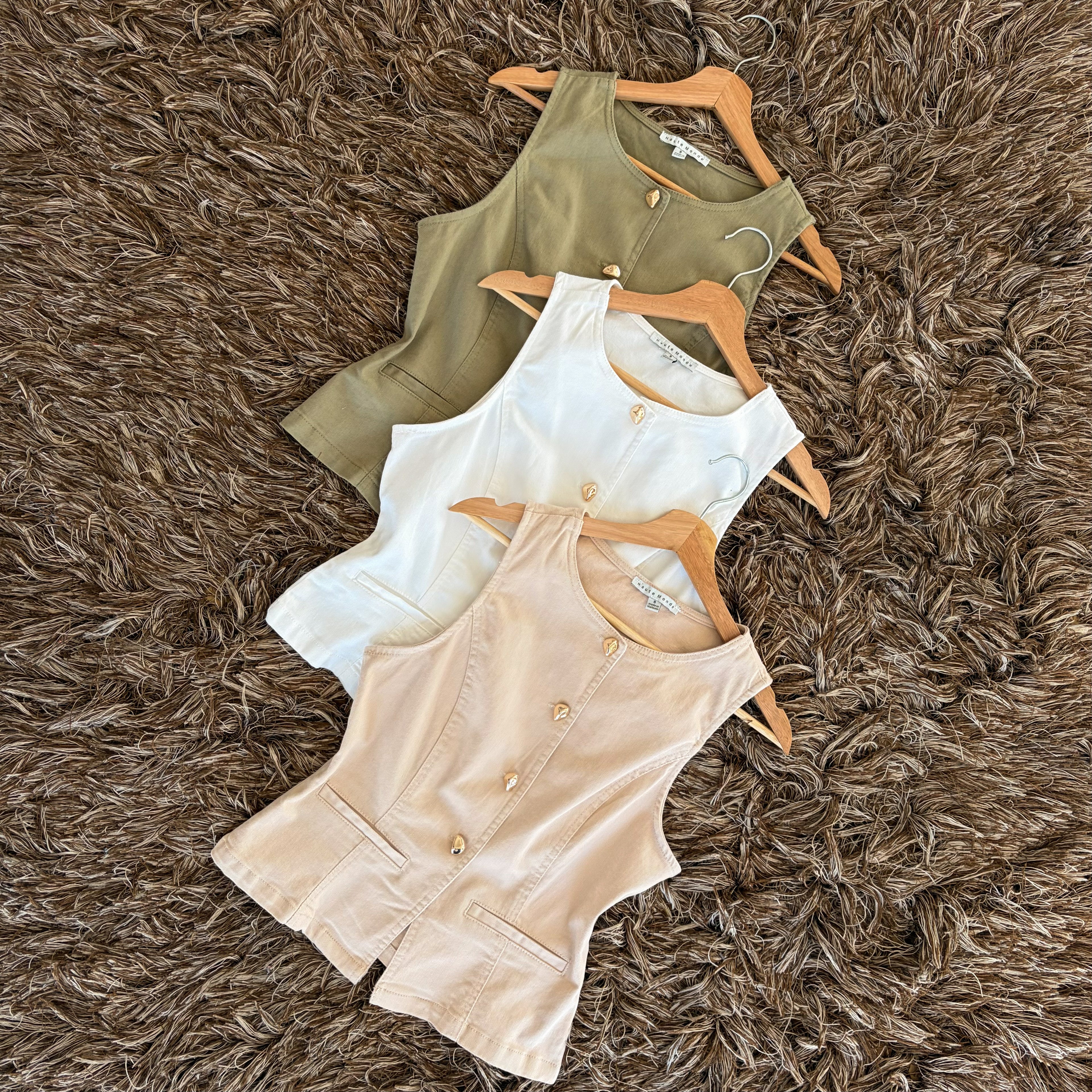 Chaleco blusa botones tipo pana