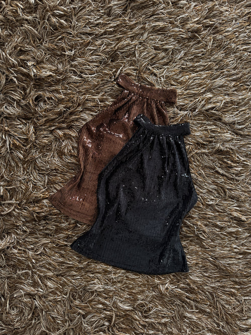 Blusa halter lentejuelas