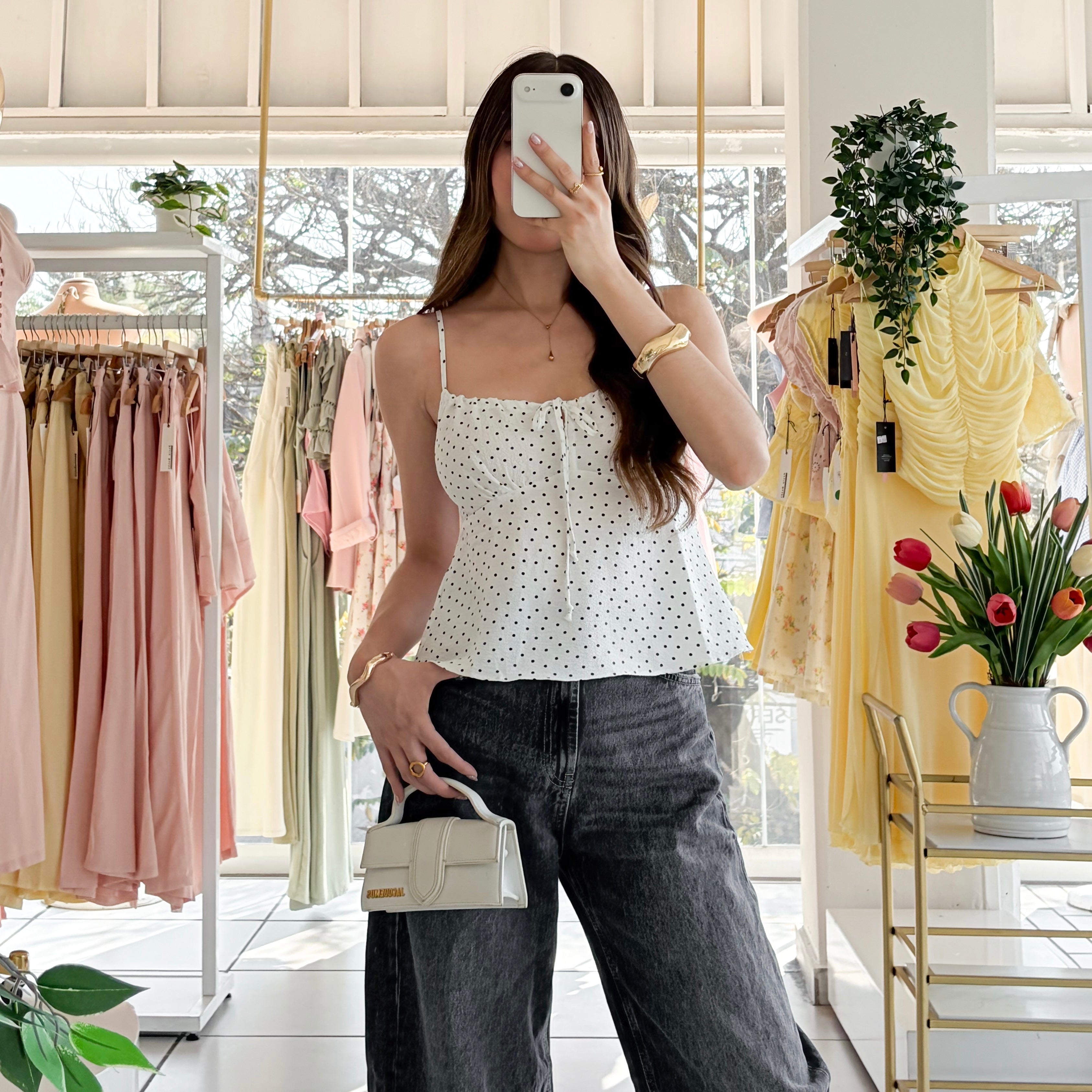 Blusa puntos moño