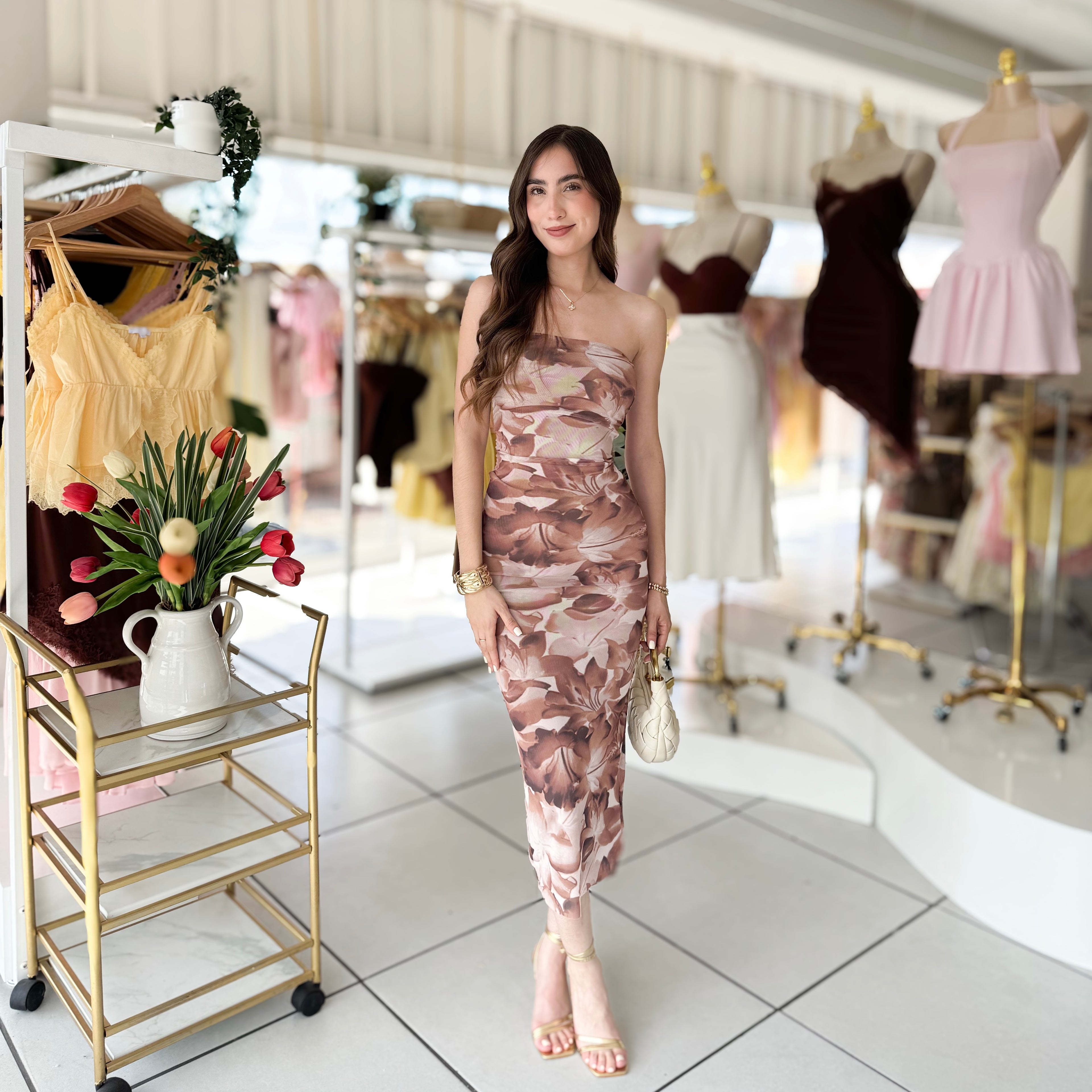 Vestido mesh straple