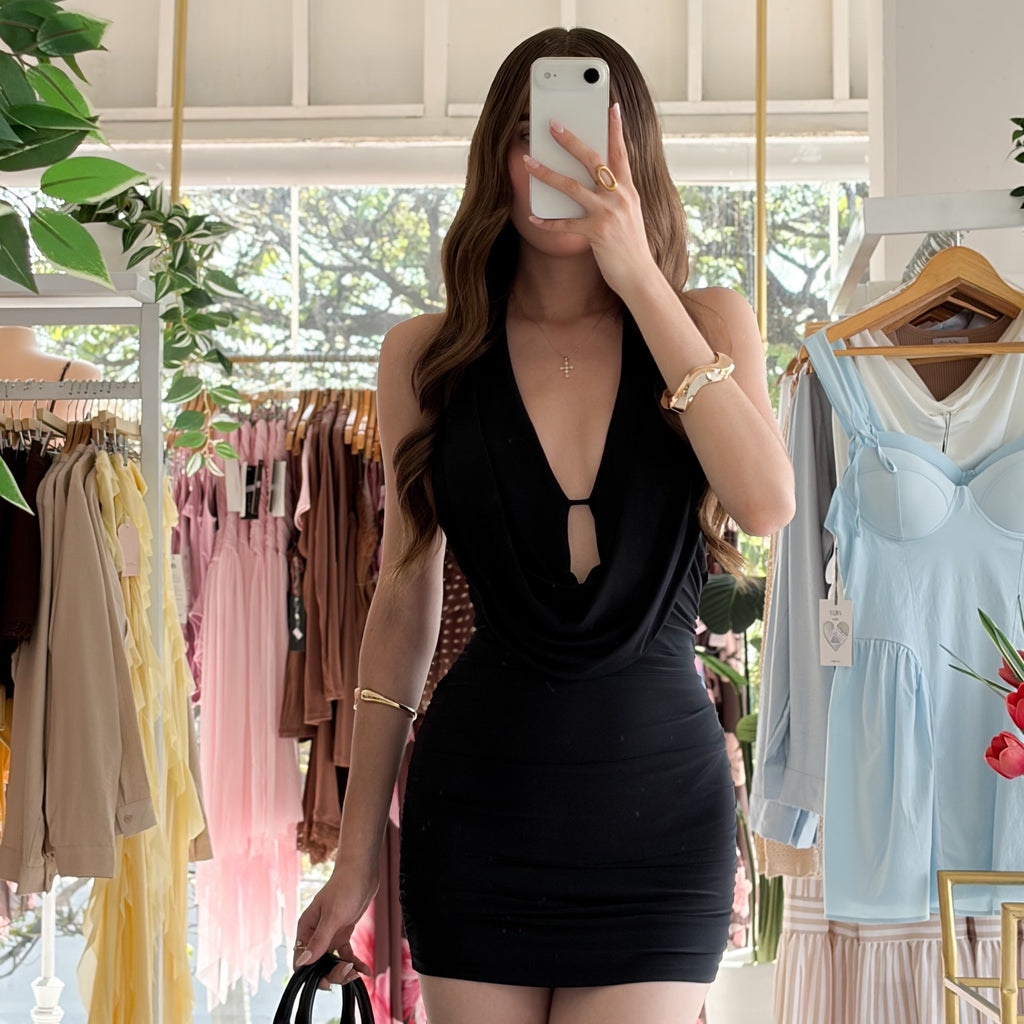 Vestido Halter corrugado