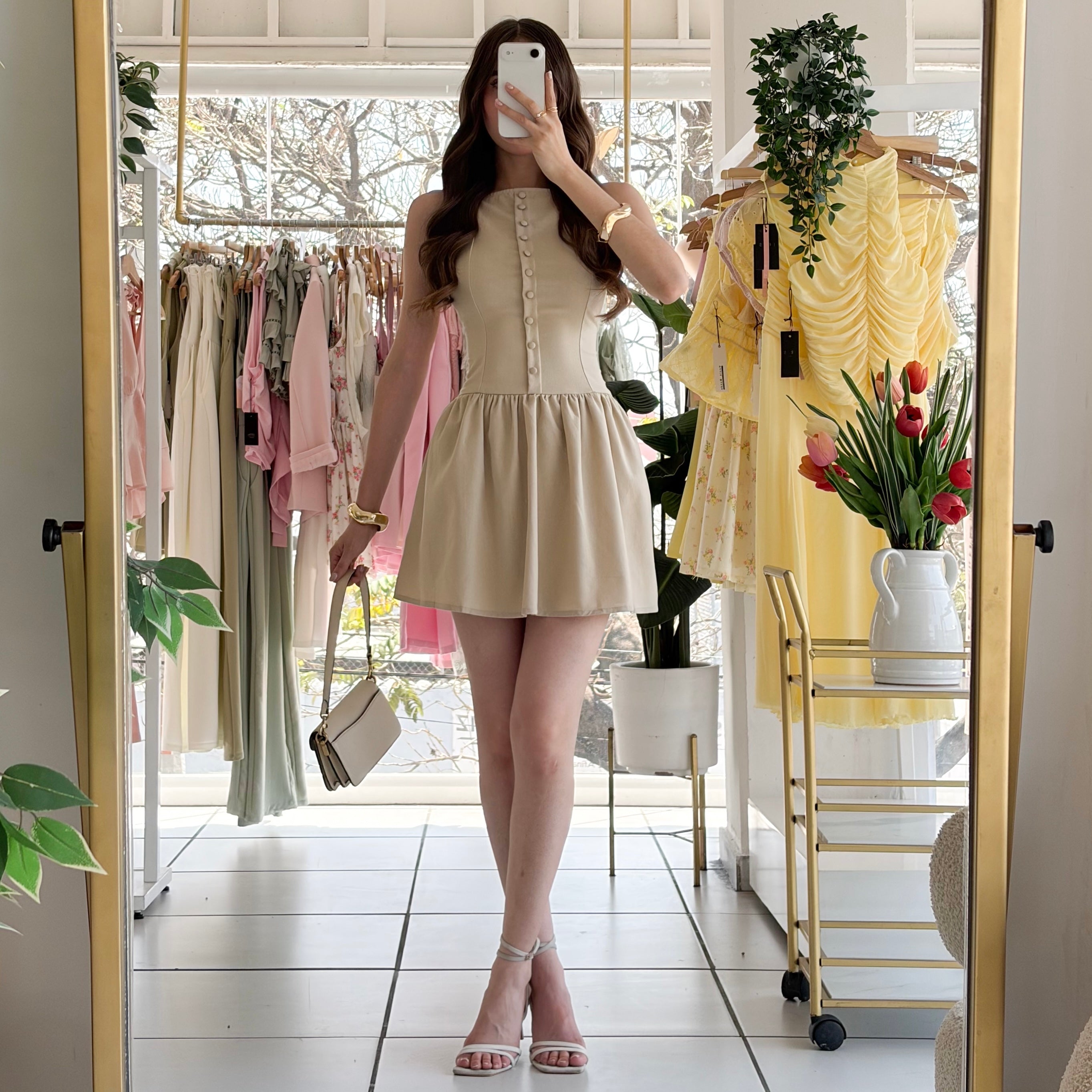 Vestido resaque botones lino