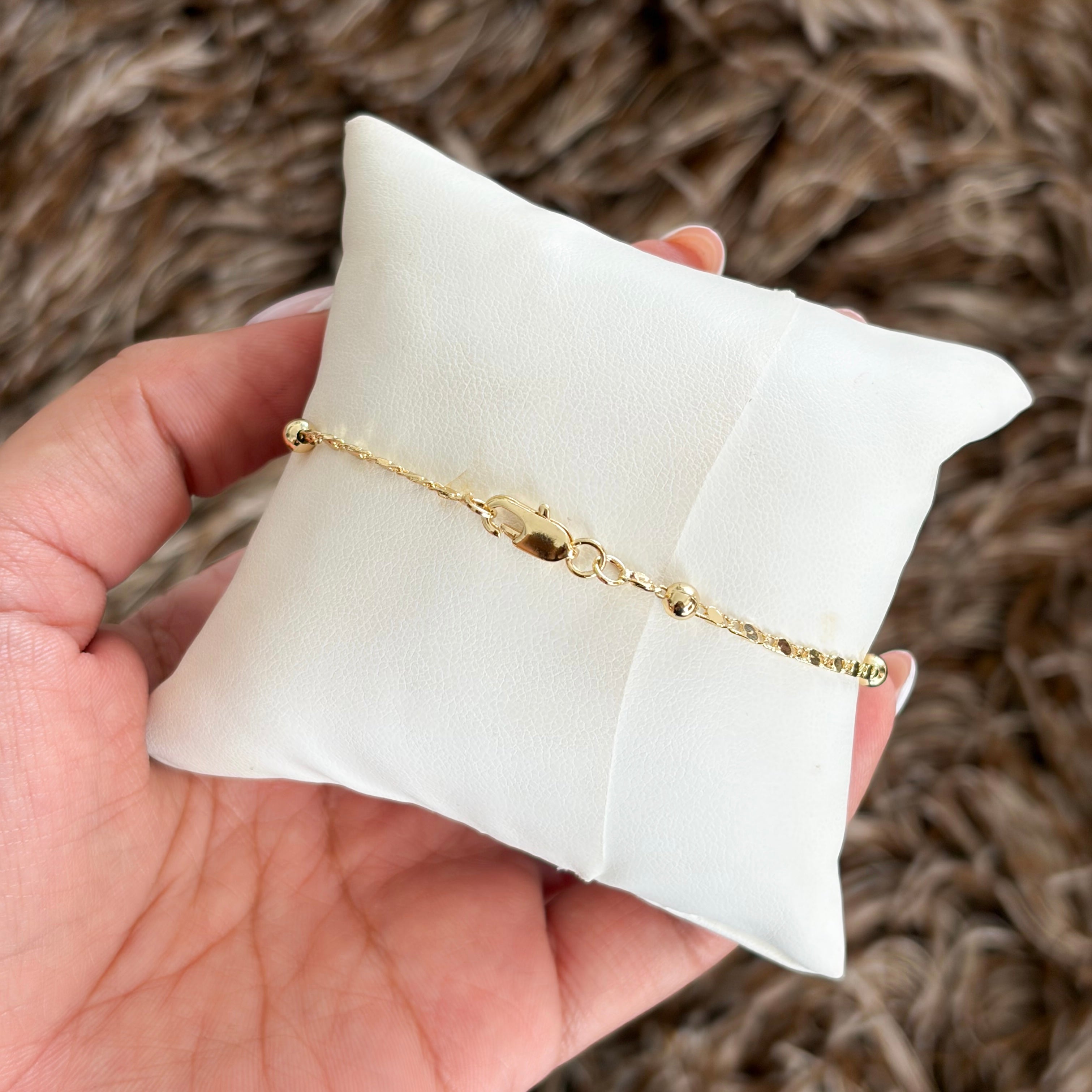 Pulsera bolitas intercaladas ORO LAMINADO