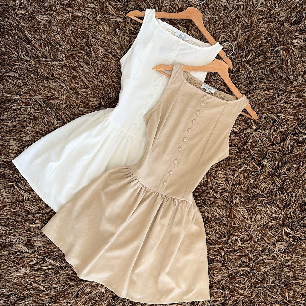 Vestido resaque botones lino