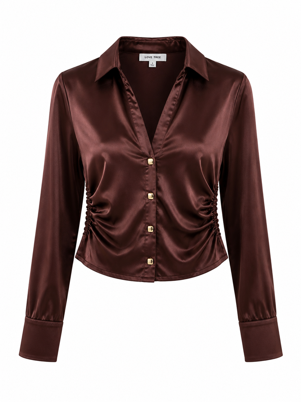 Blusa satén botones dorados