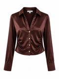 Blusa satén botones dorados