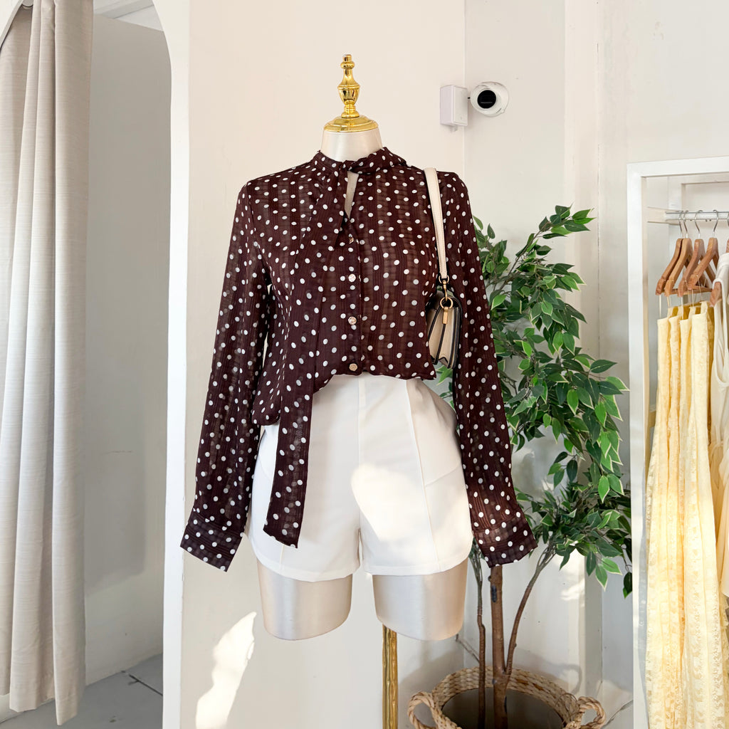 Blusa boleada moño pecho