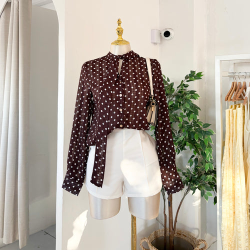 Blusa boleada moño pecho