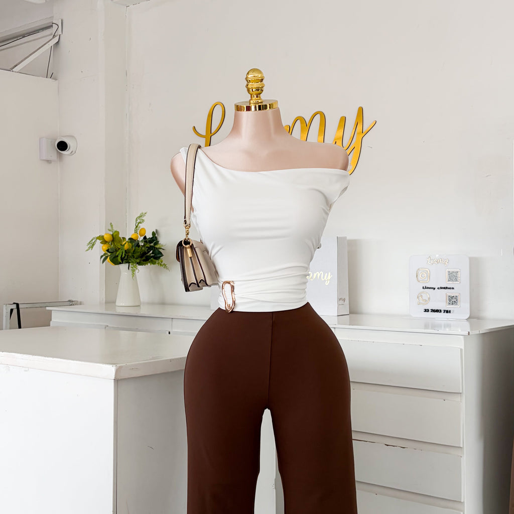 Blusa hebilla cintura