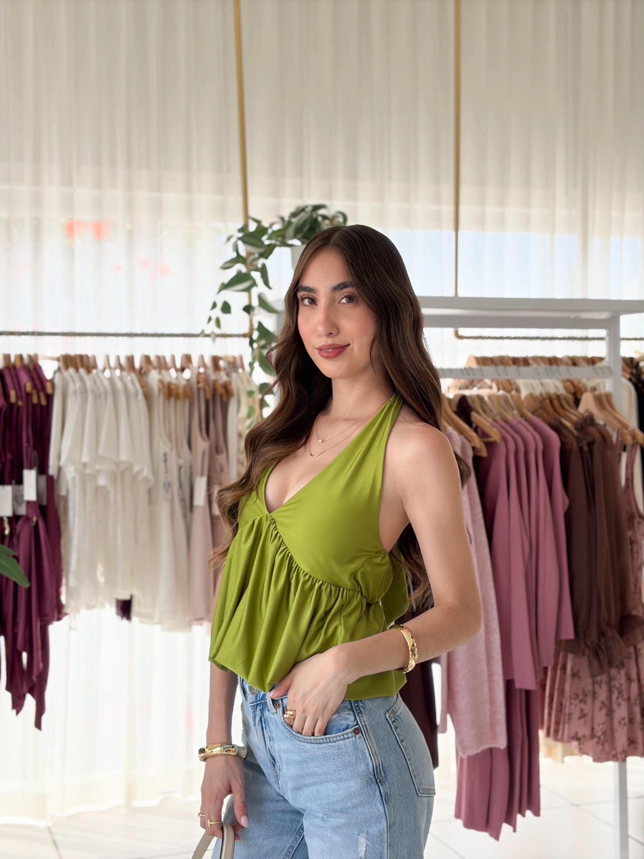 Blusa satin globo