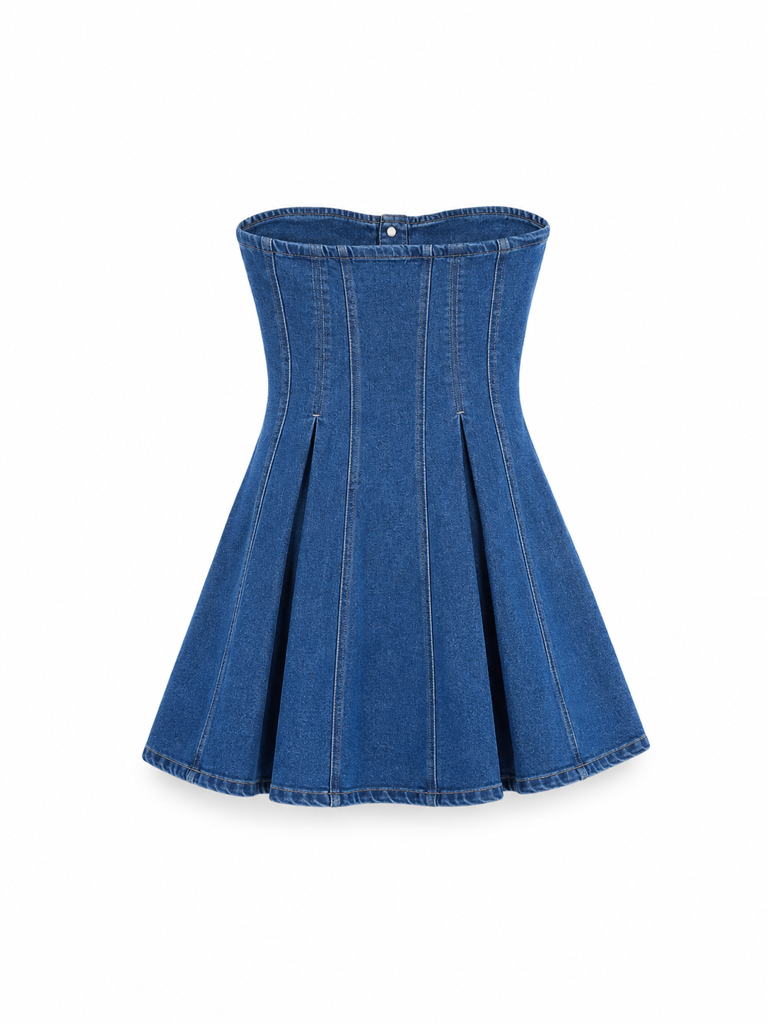 Vestido Denim straple botones