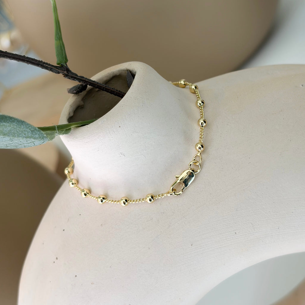 Pulsera bolitas ORO LAMINADO