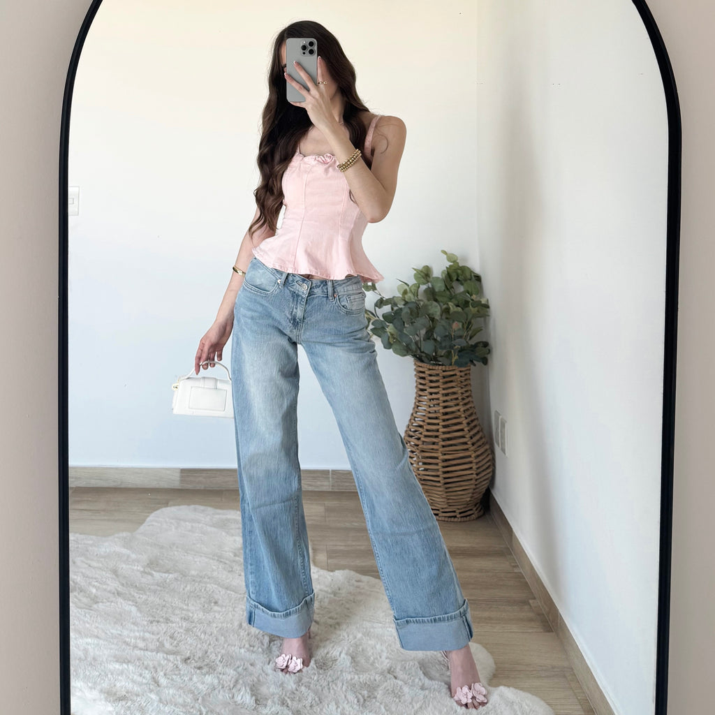 Blusa vuelo mezclilla