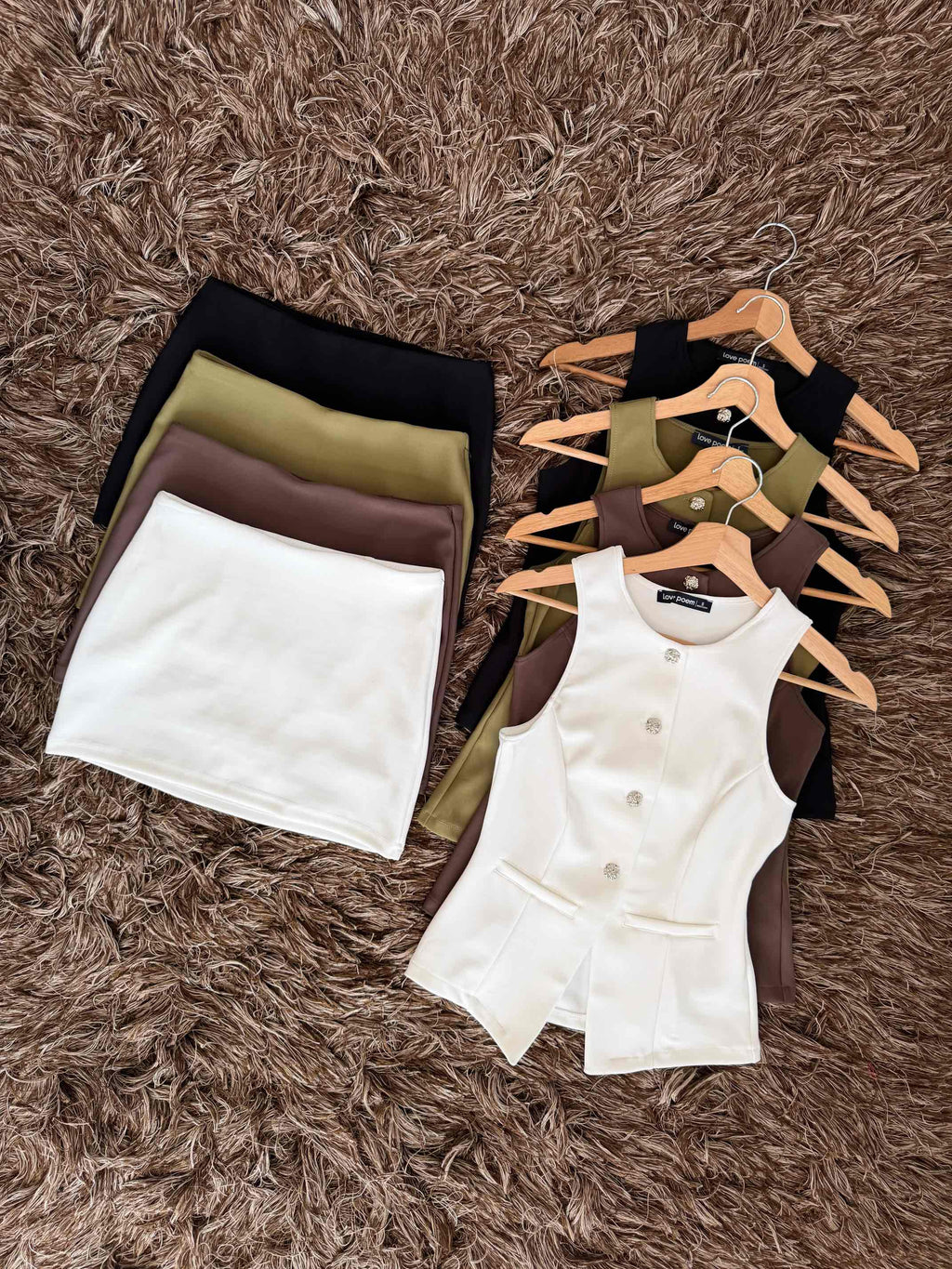 Set falda botones plata