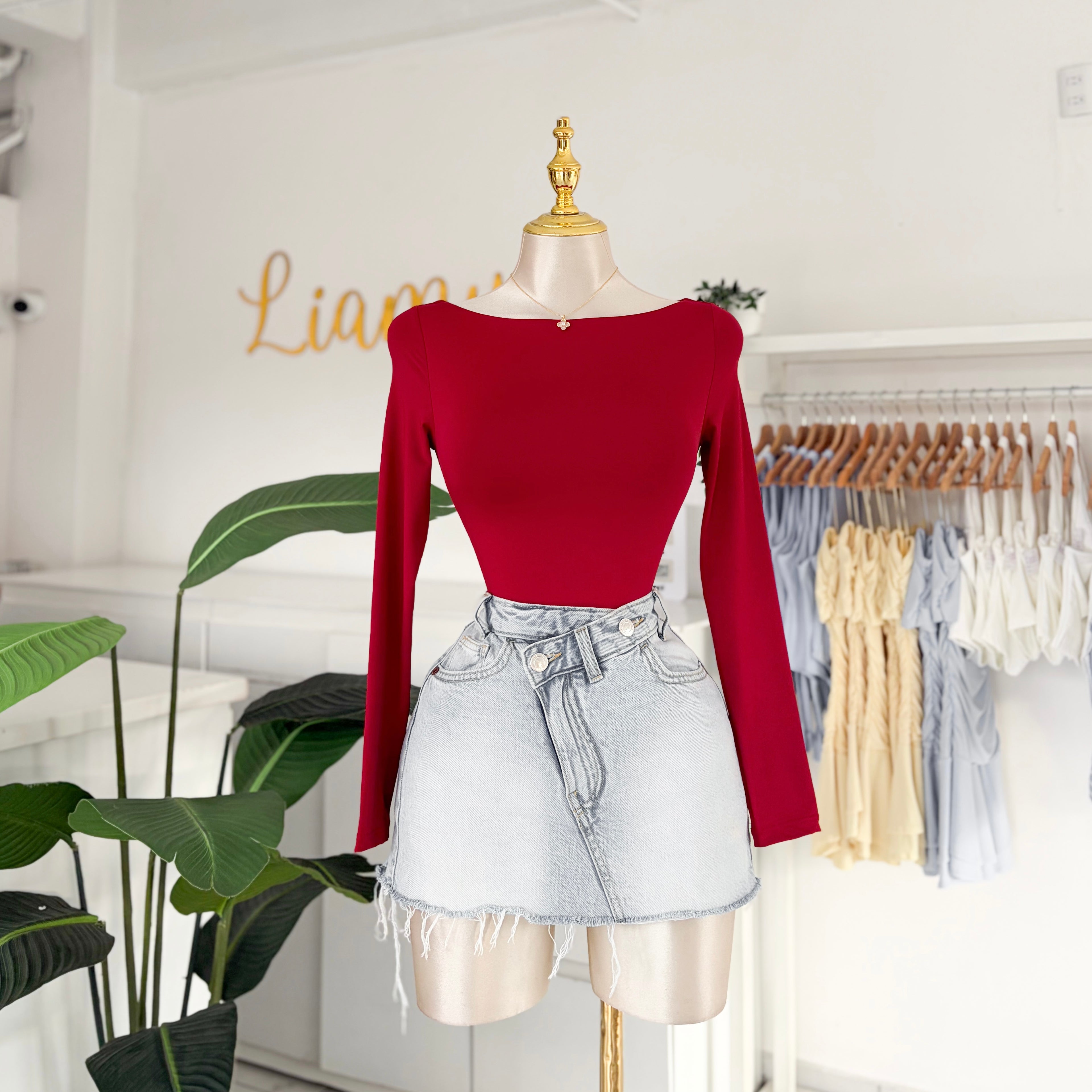 Pantiblusa clavículas manga larga