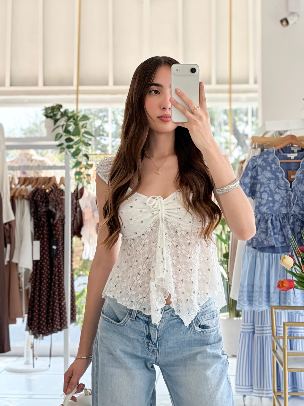 Blusa encaje floral