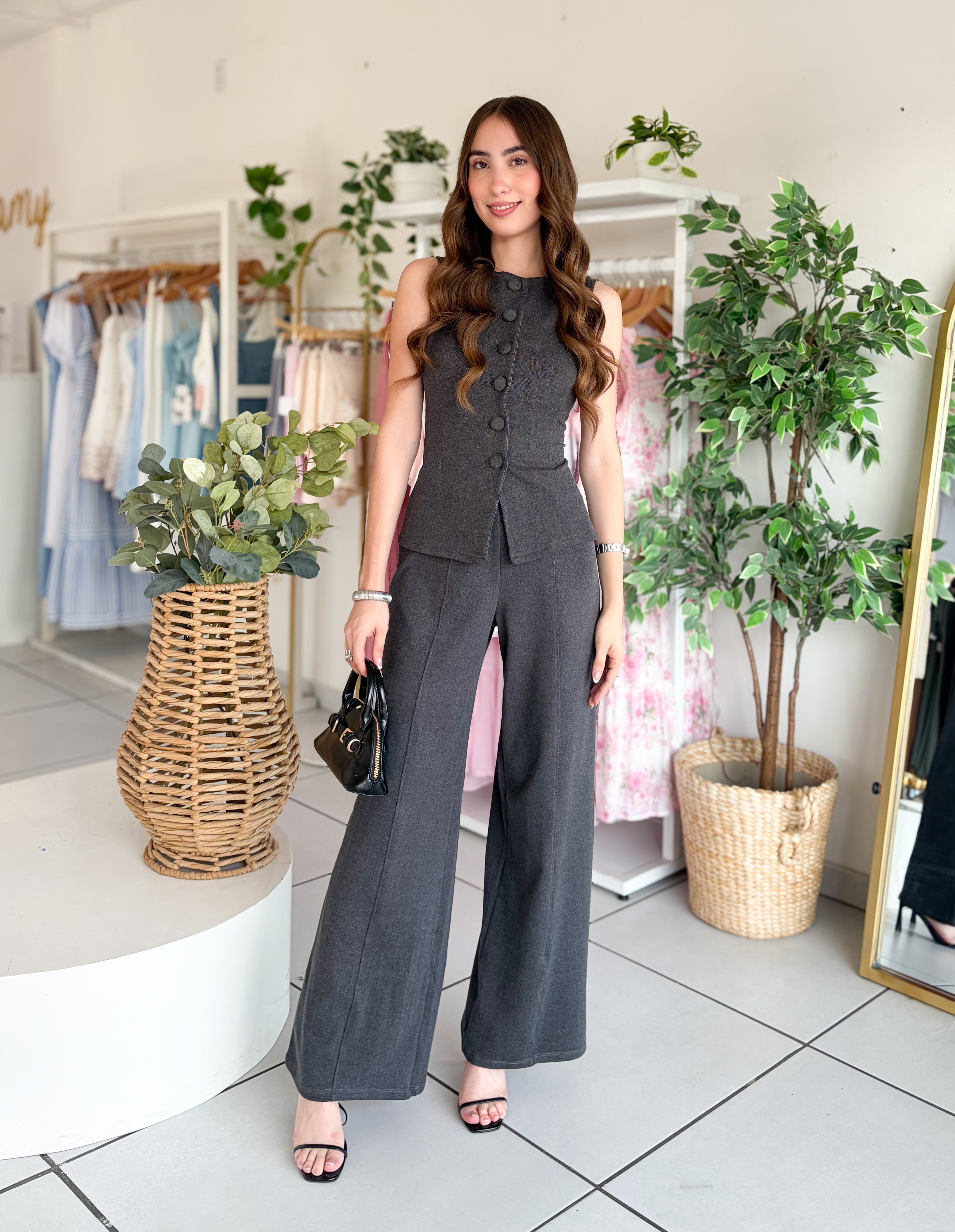 Set pantalón chaleco botones