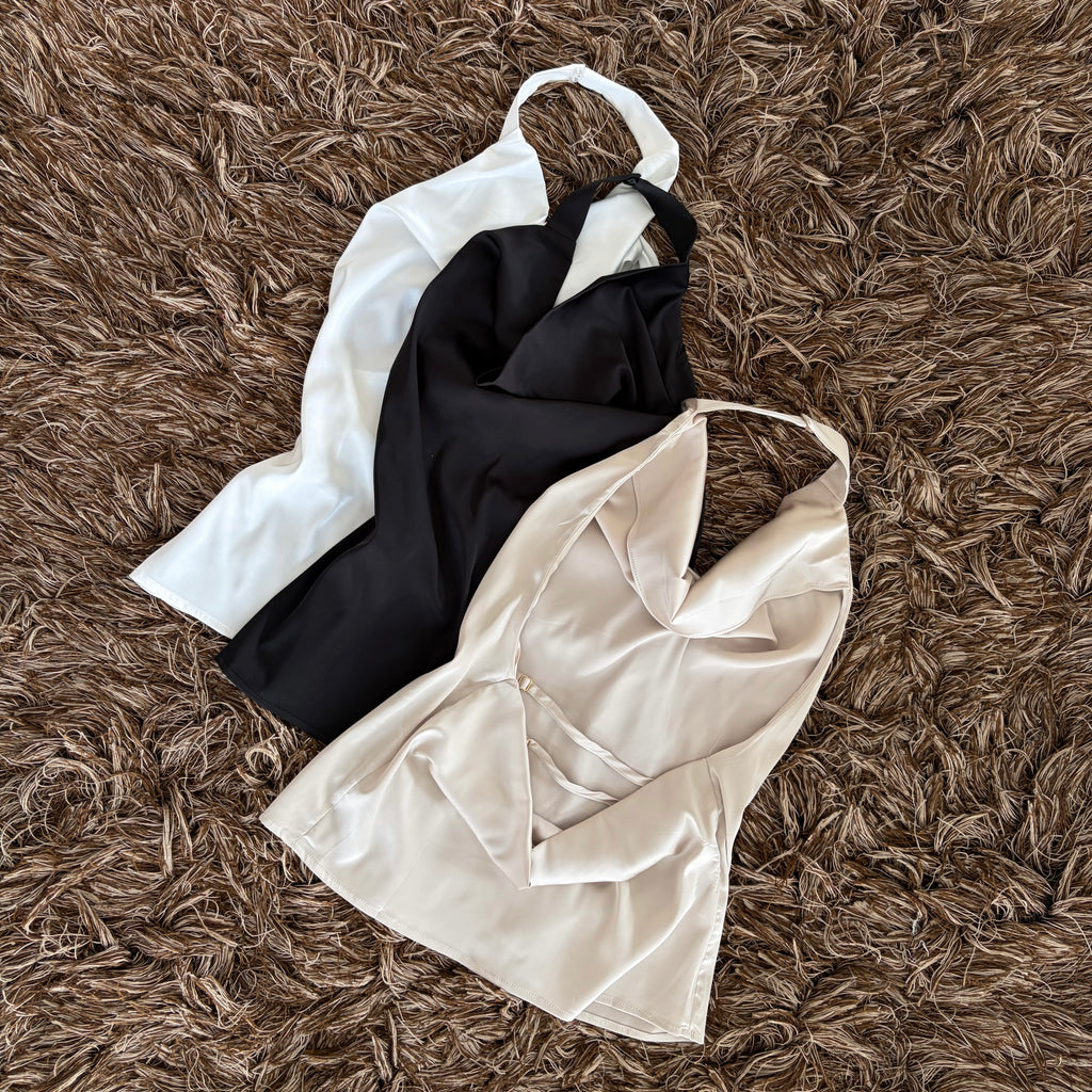 Blusa satin halter