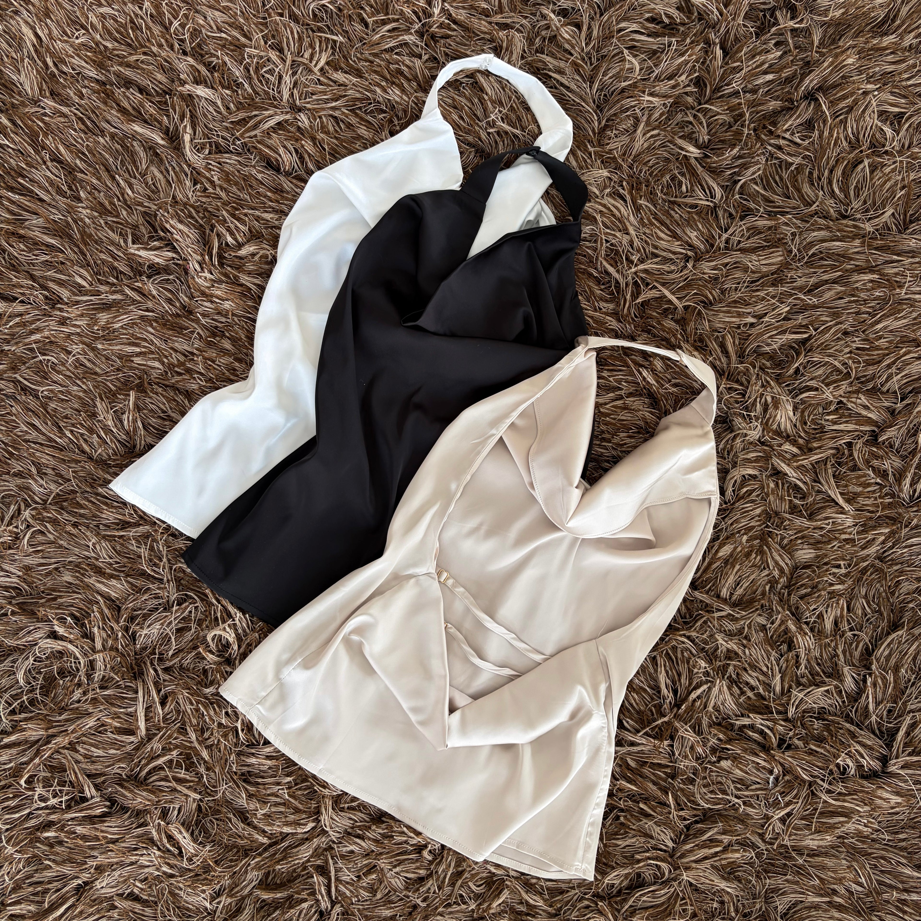 Blusa satin halter
