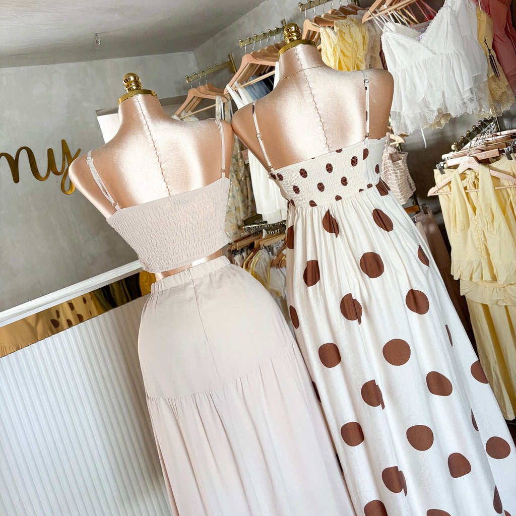 Set falda larga top líneas