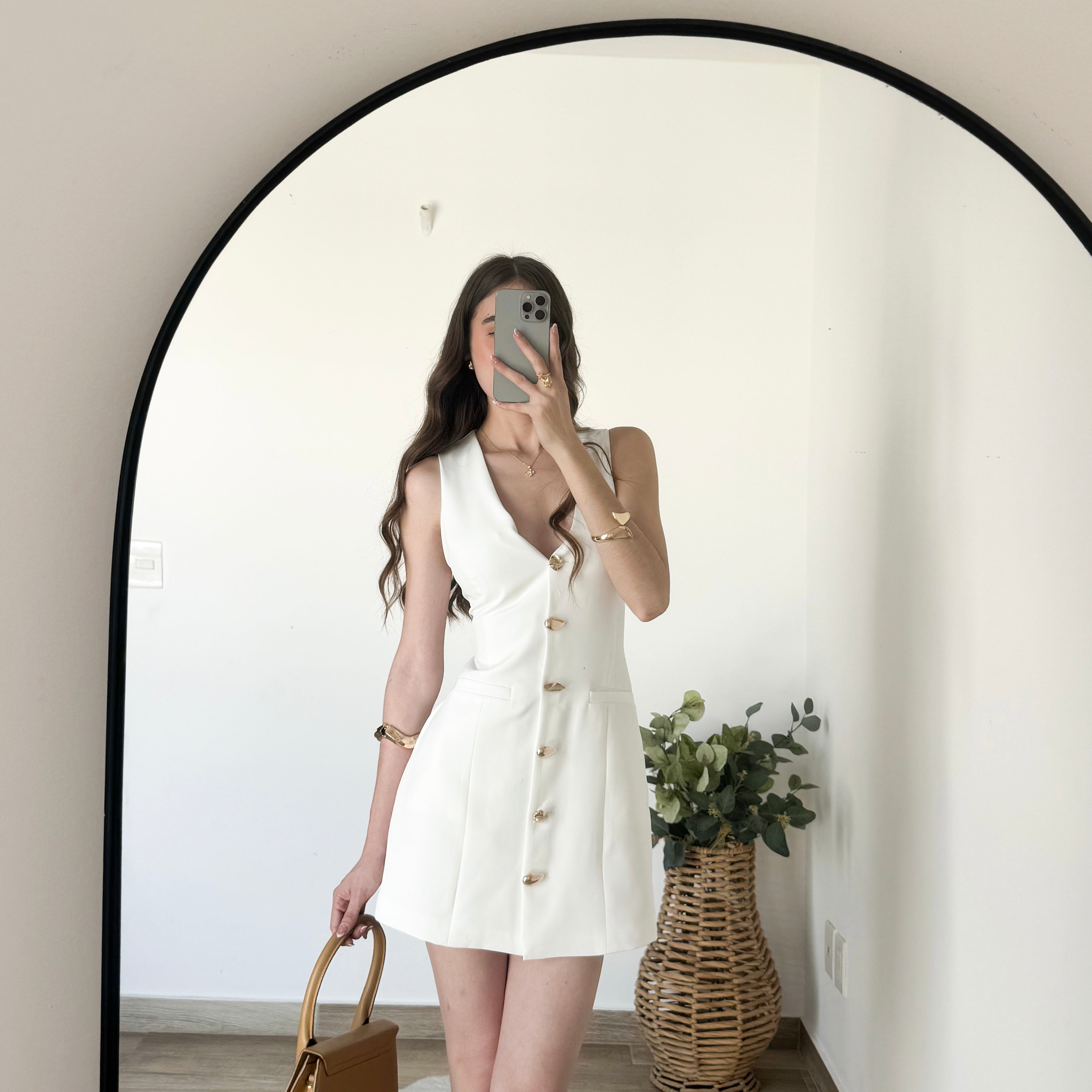 Vestido tipo chaleco botones formas