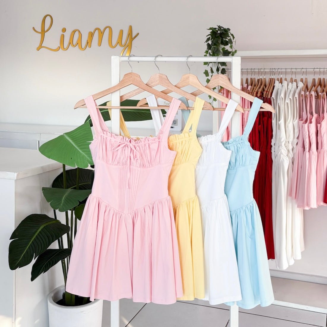 Vestido ampon pecho corrugado