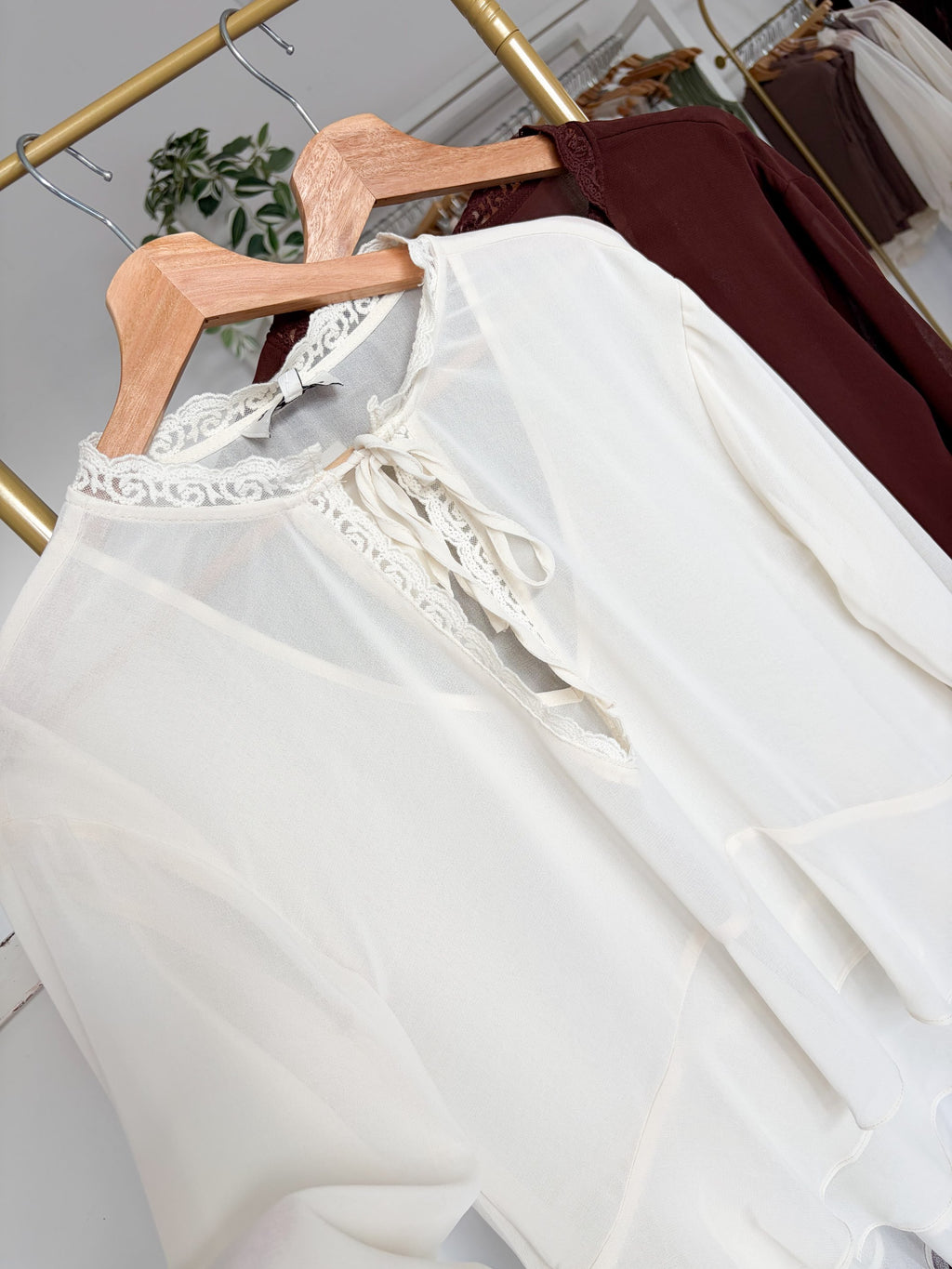 Blusa gasa manga larga