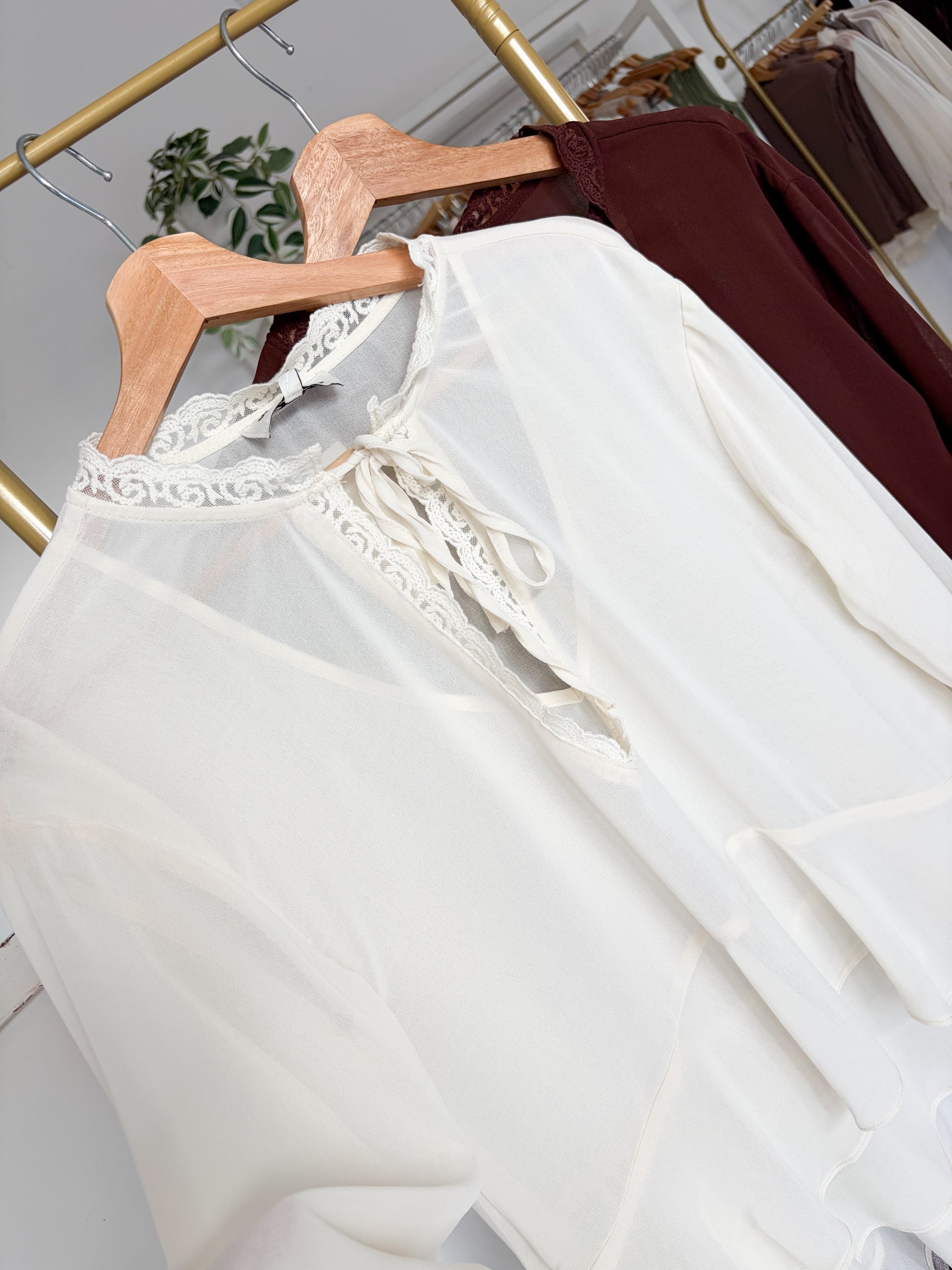 Blusa gasa manga larga