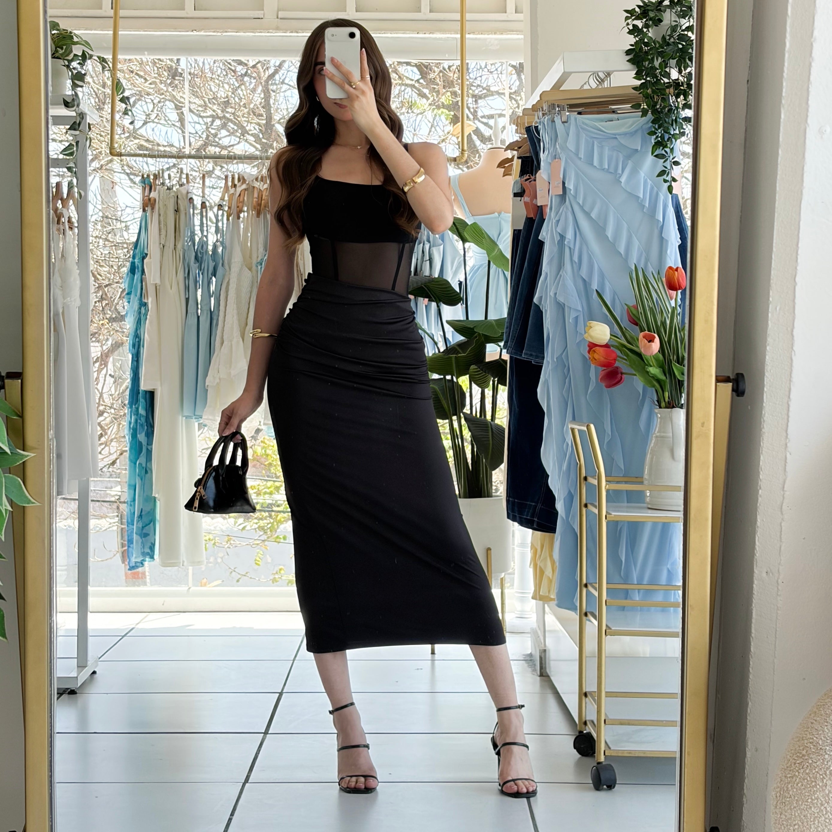 Vestido cintura corrugada