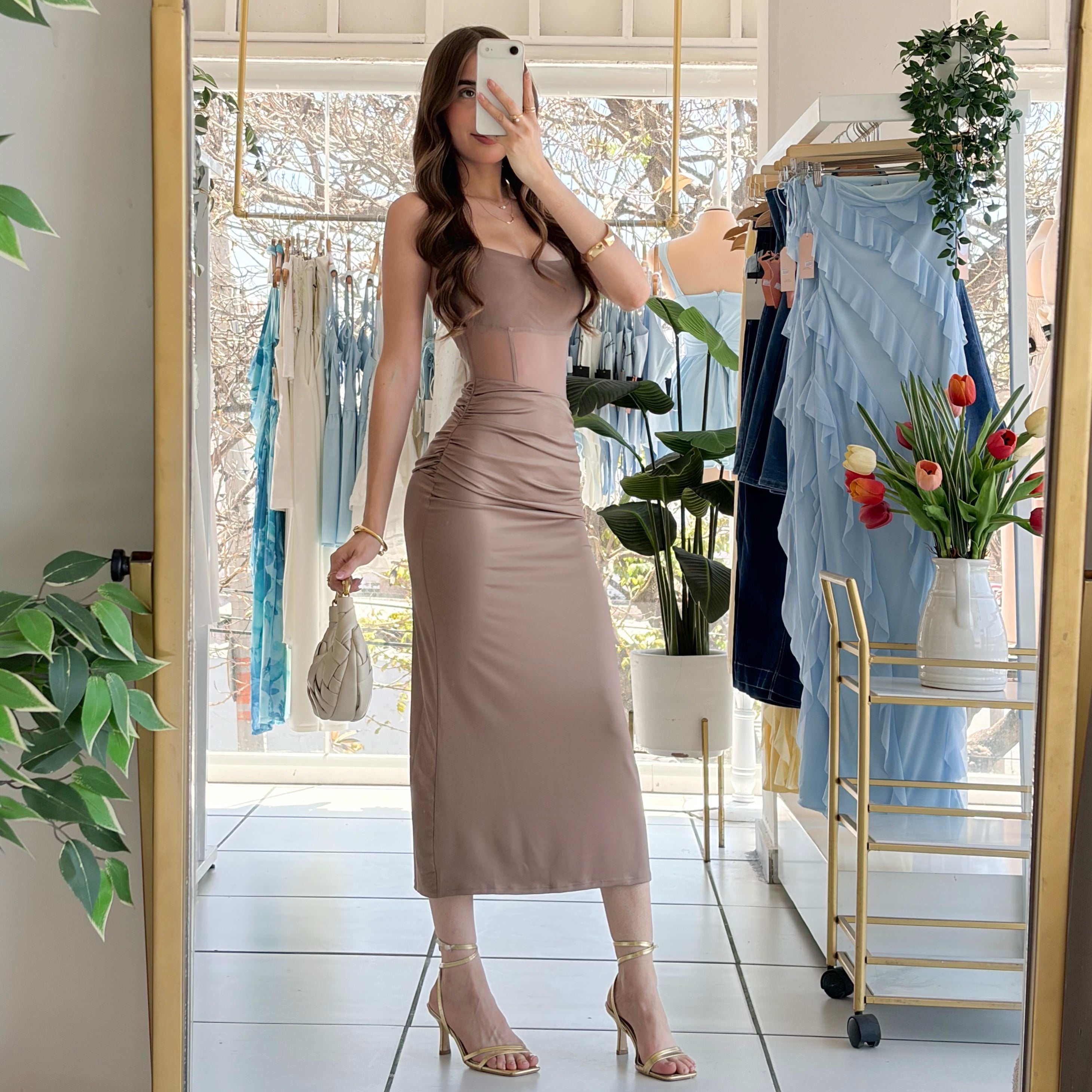 Vestido cintura corrugada