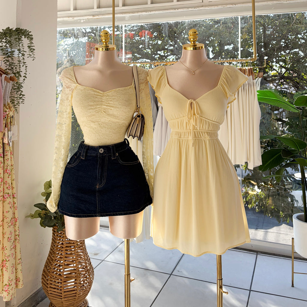 Vestido moños pecho