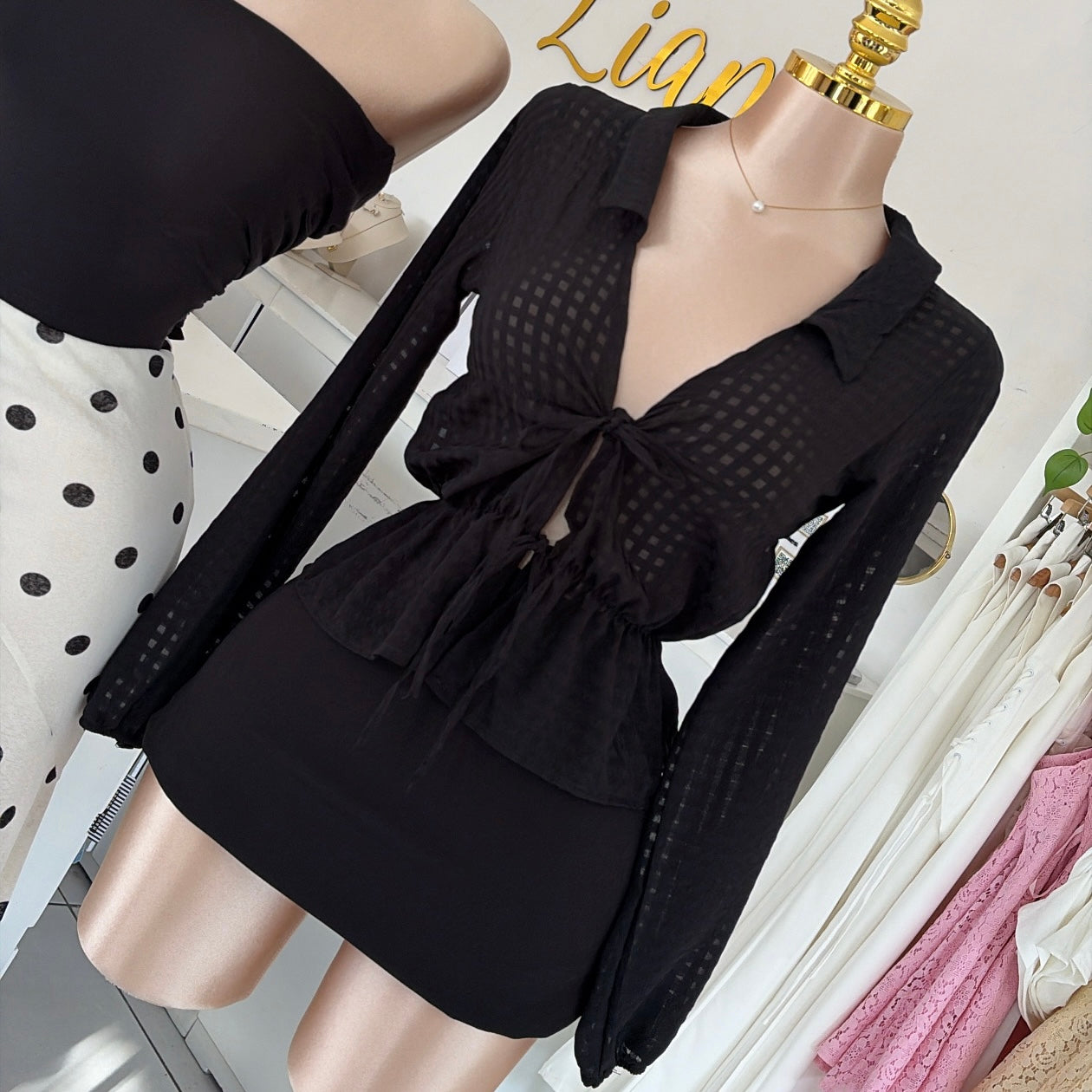 Blusa tiras manga larga
