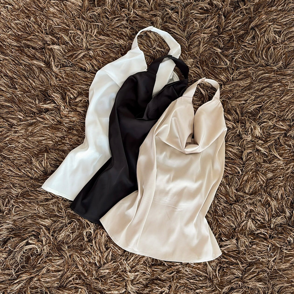 Blusa satin halter
