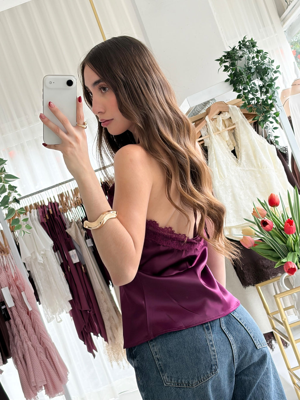 Blusa satén amarre