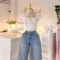Blusa botones y encaje