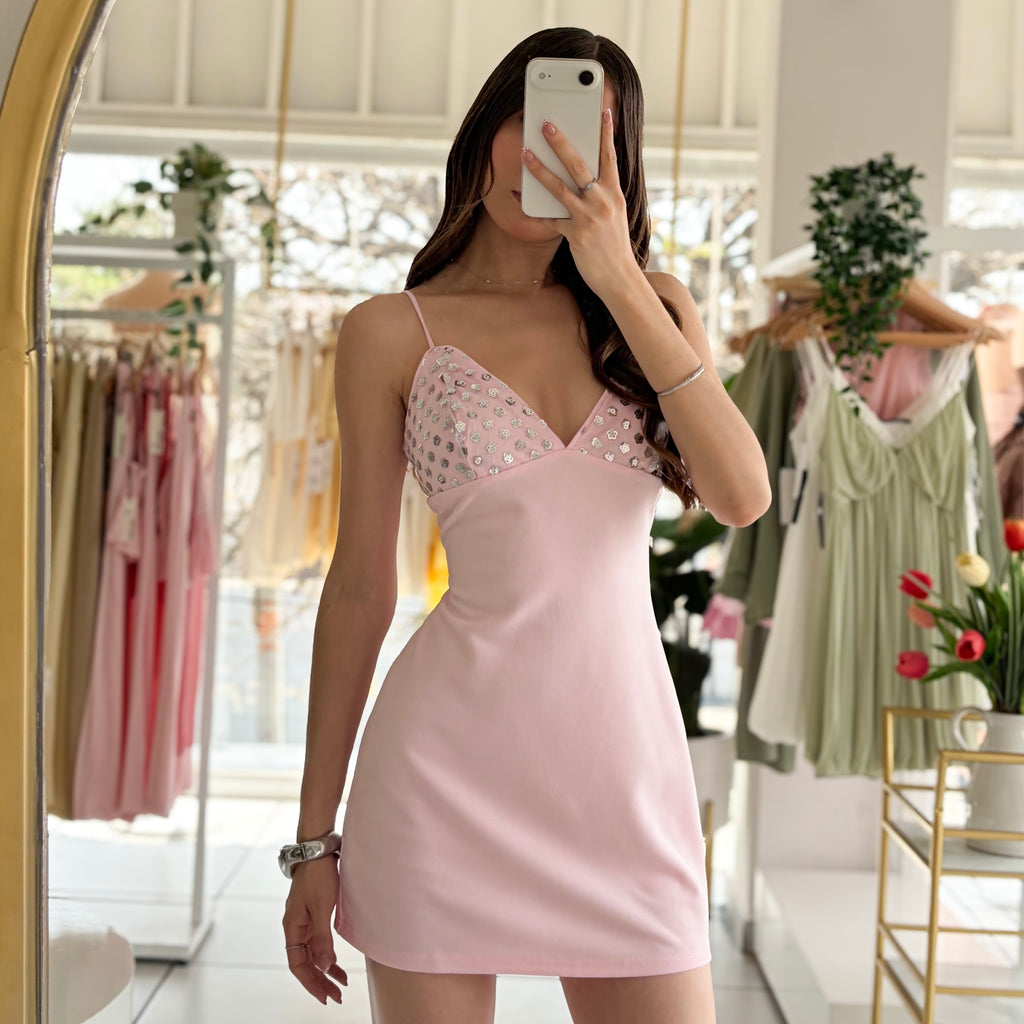 Vestido lentejuela pecho