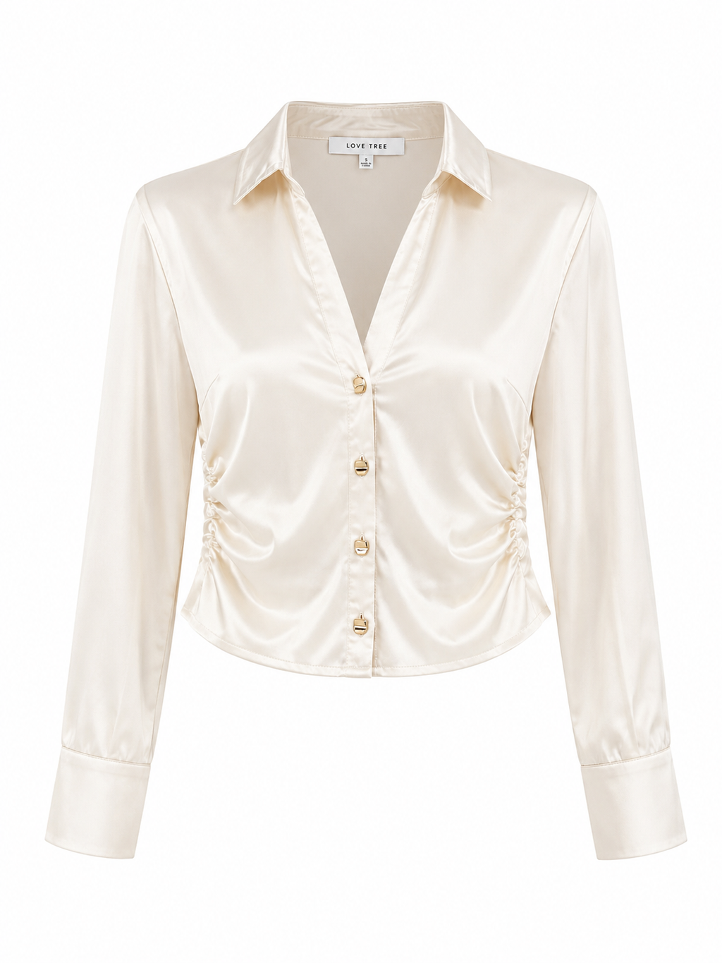 Blusa satén botones dorados