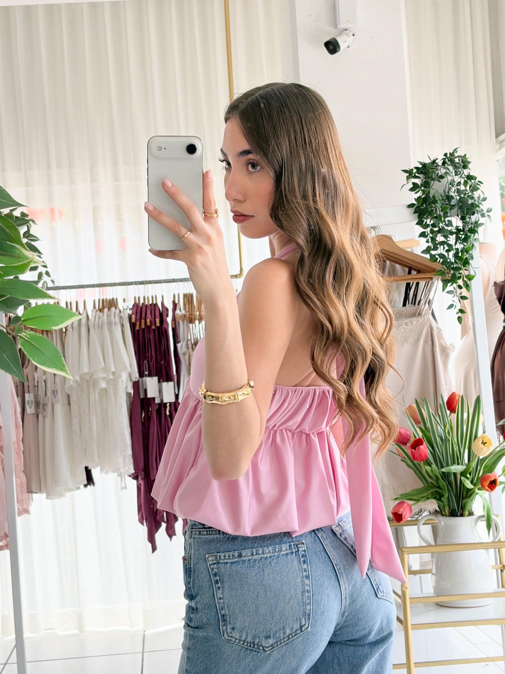Blusa satin globo
