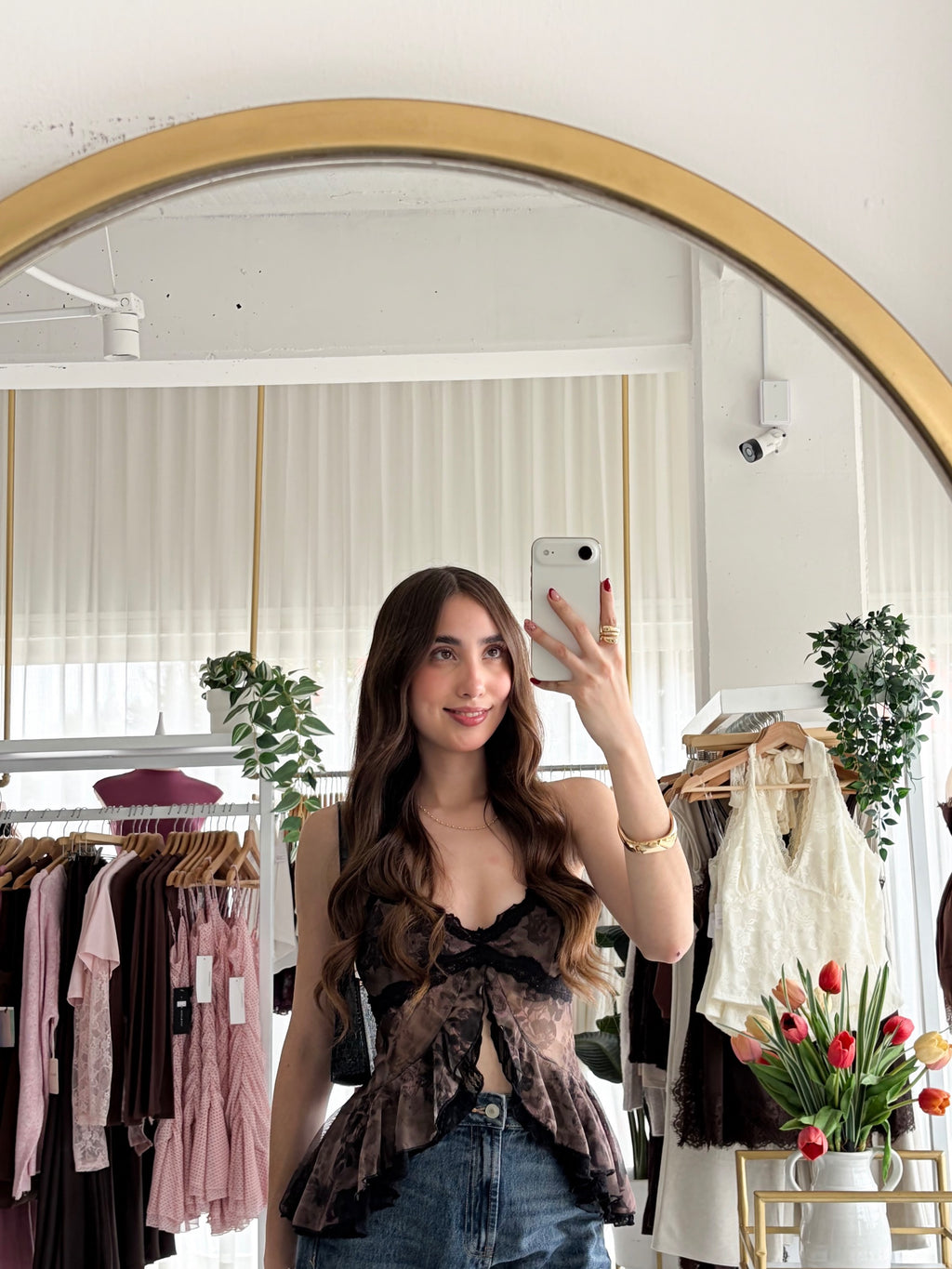 Blusa vuelo encaje