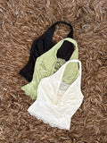 Blusa halter escote encaje