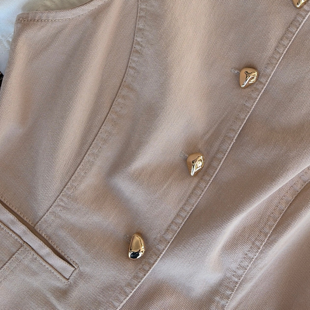 Chaleco blusa botones tipo pana