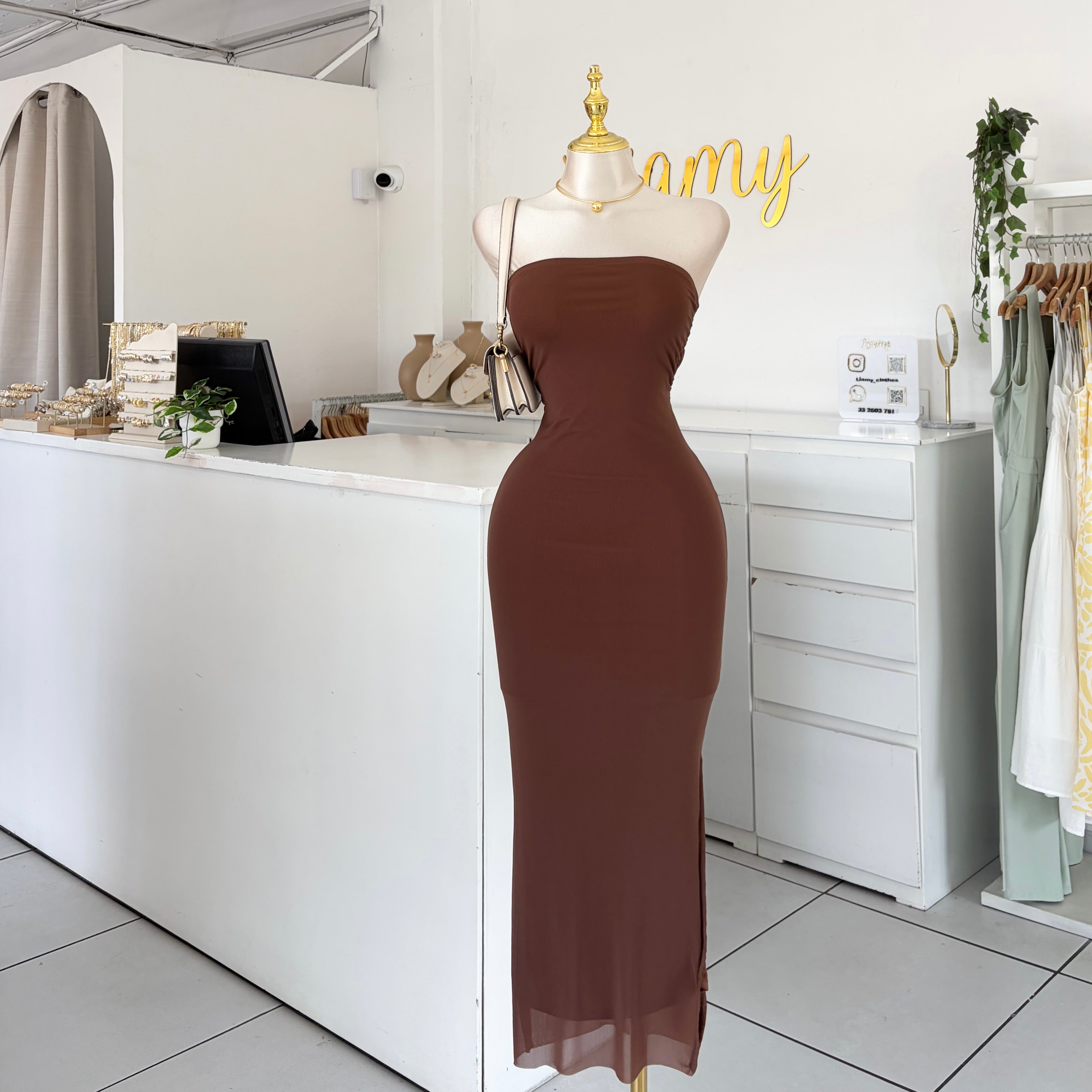 Vestido mesh straple