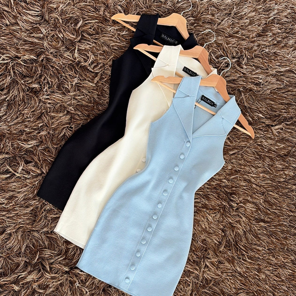 Vestido tipo polo botones