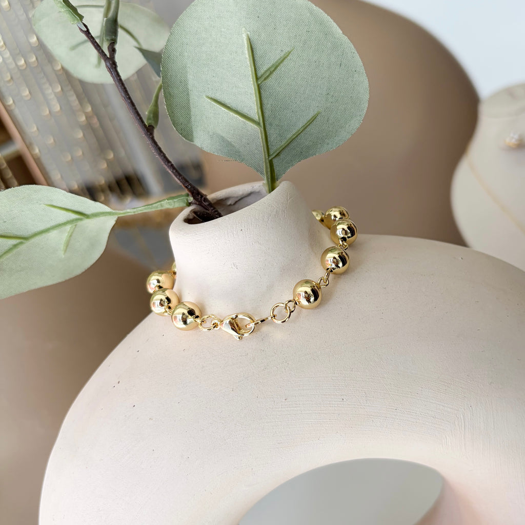 Pulsera bolitas ORO LAMINADO