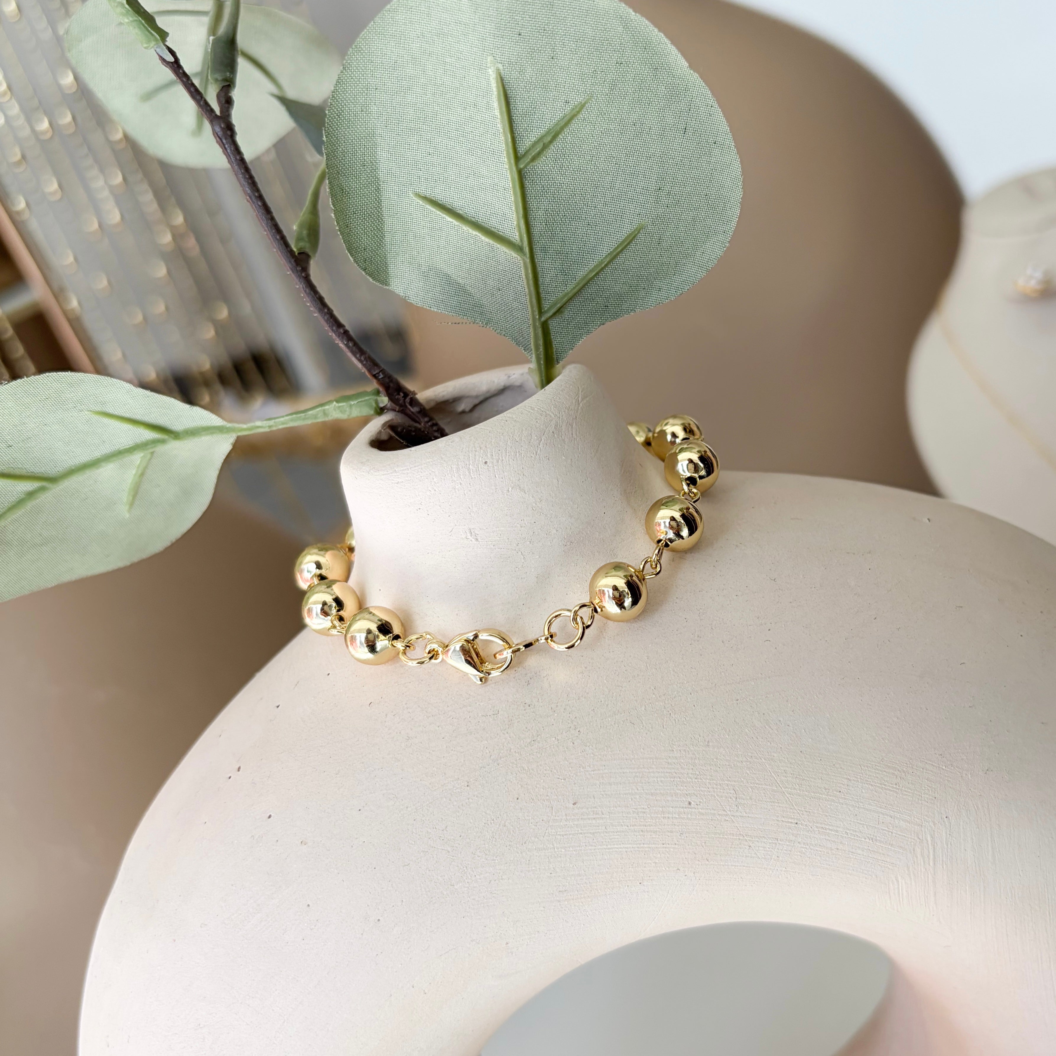 Pulsera bolitas ORO LAMINADO