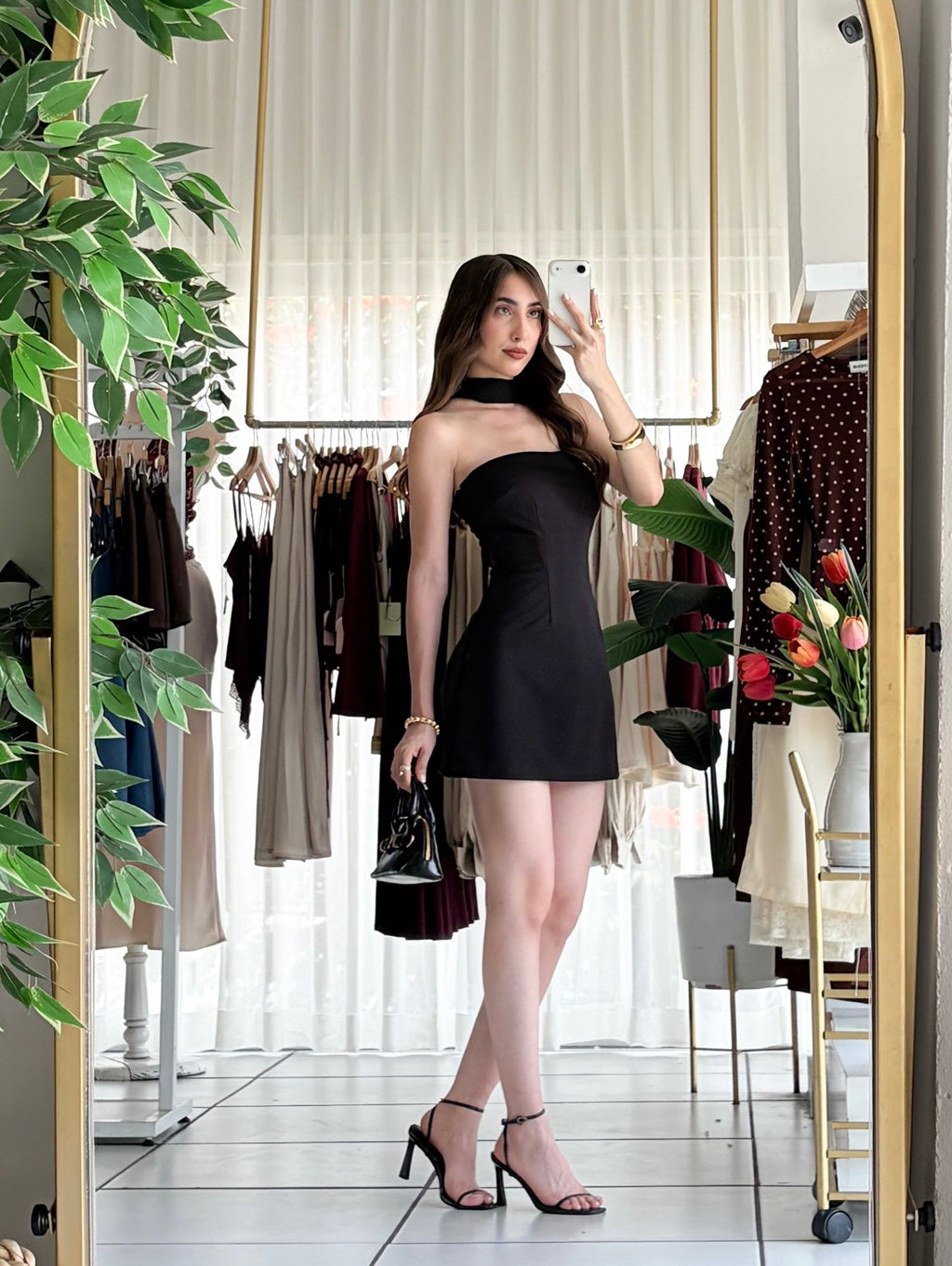 Vestido tira cuello