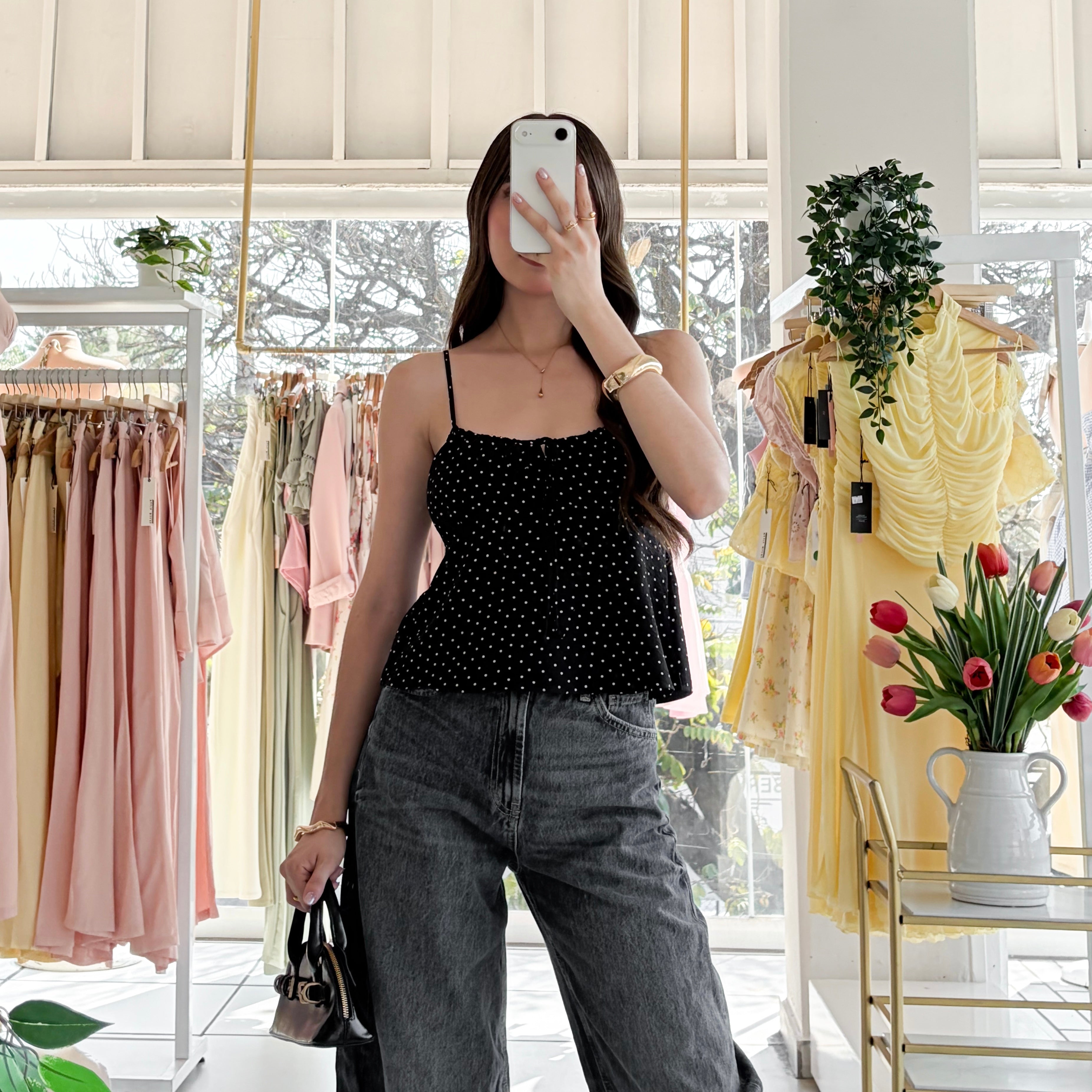 Blusa puntos moño