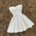 Vestido straple vuelo