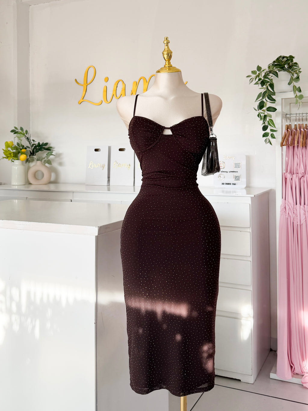 Vestido copas brillos